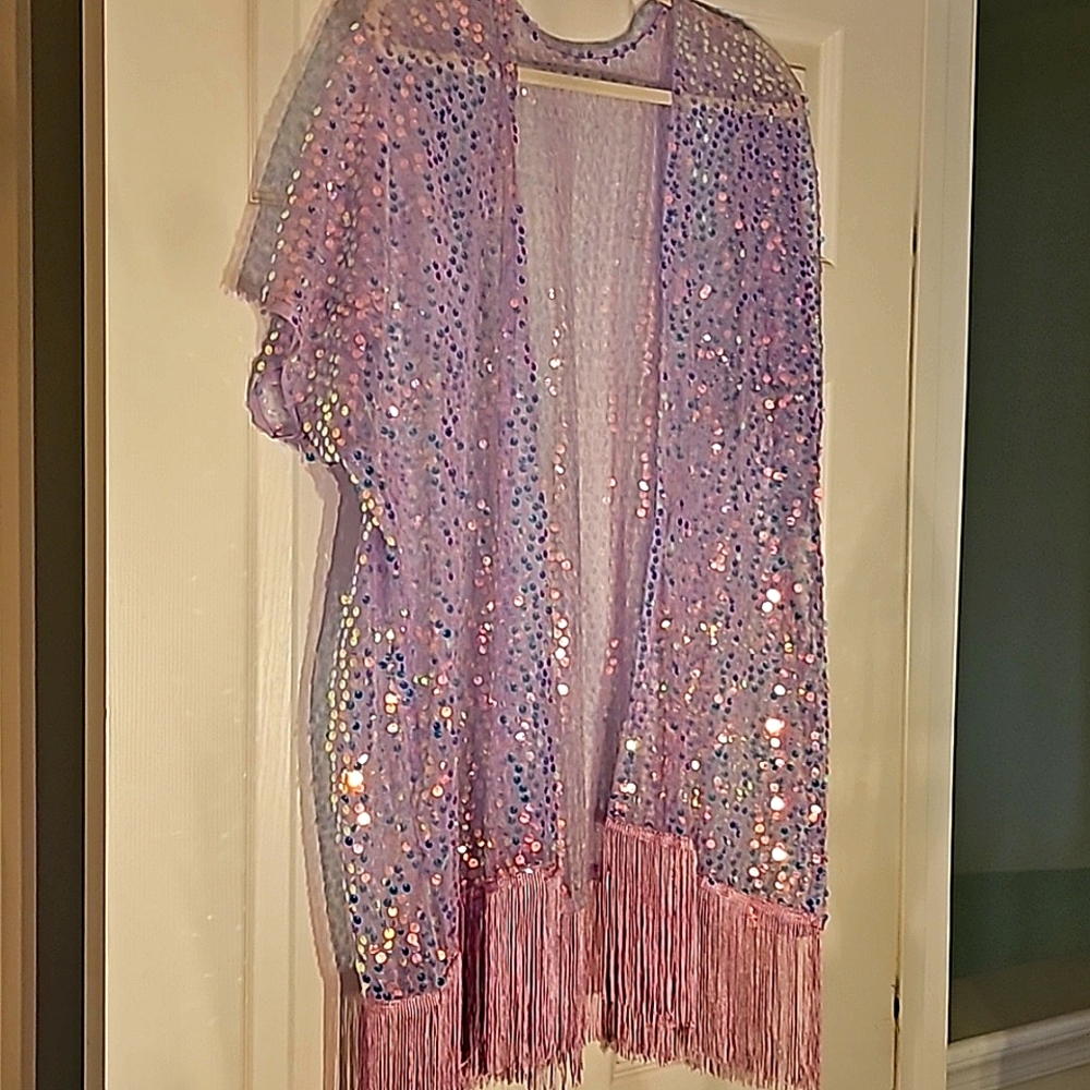 Beautiful sequined long tunic in pink and lavender 💜